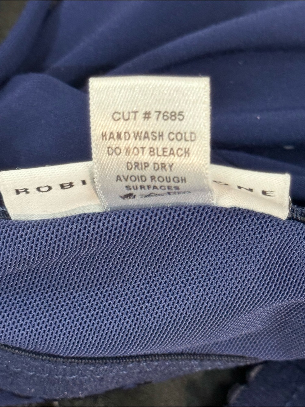 Robin Piccone Navy Twist-Front Swim Bra with Rhinestone Accents - Picture 3 of 8